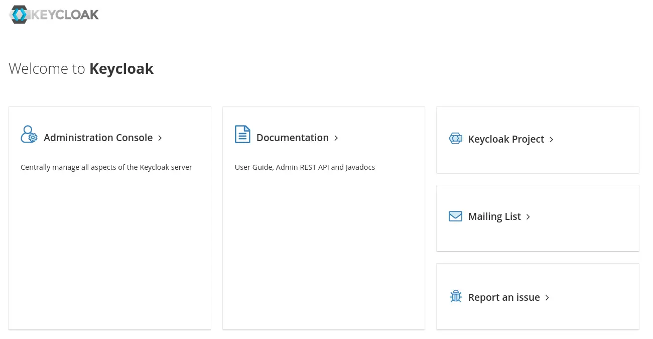 screenshot of Keycloak login page